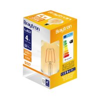 LED Leuchtmittel Filament E27 Kugel Globe (G95, 95mm Durchmesser) 4 Watt warmweiß (2200 K)