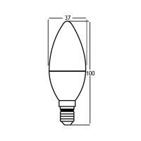 10er Sparpack | LED Leuchtmittel E14 Kerze C35 5 Watt | matt