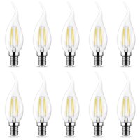 10er Sparpack | LED Leuchtmittel E14 Flamme C35T 4W...