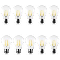 10er Sparpack | LED Leuchtmittel Filament E27 Standard (A60) 6 Watt | 600 Lumen | warmweiß (2700 K)