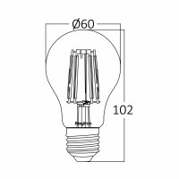 10er Sparpack | LED Leuchtmittel Filament E27 Standard (A60) 6 Watt warmweiß (2700 K)