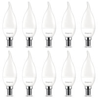 10er Sparpack | LED Leuchtmittel E14 Flamme C35T 5 Watt | matt