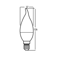 10er Sparpack | LED Leuchtmittel E14 Flamme C35T 5 Watt | matt warmweiß (2700 K)