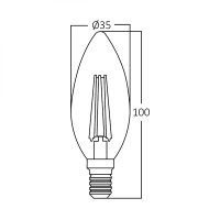 10er Sparpack | LED Leuchtmittel E14 Kerze C35 4W Filament | 400 Lumen | warmweiß (2700 K)