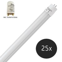 25er Sparpack | LED Tube G13 inkl. Starterbrücke (Ersatz für Leuchtstoffröhre T8) 9 Watt 60cm