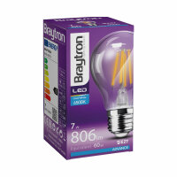 10er Sparpack | LED Leuchtmittel Filament E27 Standard (A60) 7 Watt kaltweiß (6500 K)