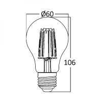 10er Sparpack | LED Leuchtmittel Filament E27 Standard (A60) 7 Watt kaltweiß (6500 K)