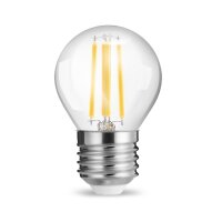 LED Leuchtmittel E27 4 Watt | Filament | Kugel G45 | 400 Lumen | warmwei&szlig; (2700 K)