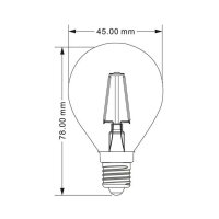 LED Leuchtmittel E14 Filament Kugel P45 4 Watt | 400 Lumen | warmweiß (2700 K)