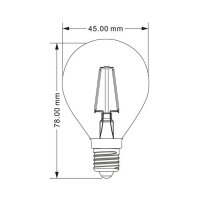 LED Leuchtmittel E14 Filament Kugel P45 4 Watt warmweiß (2700 K)