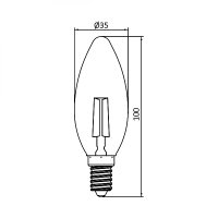 LED Leuchtmittel E14 Filament Kerze | Bernstein | C35 4W | dimmbar | 360 Lumen | warmweiß (2200 K)