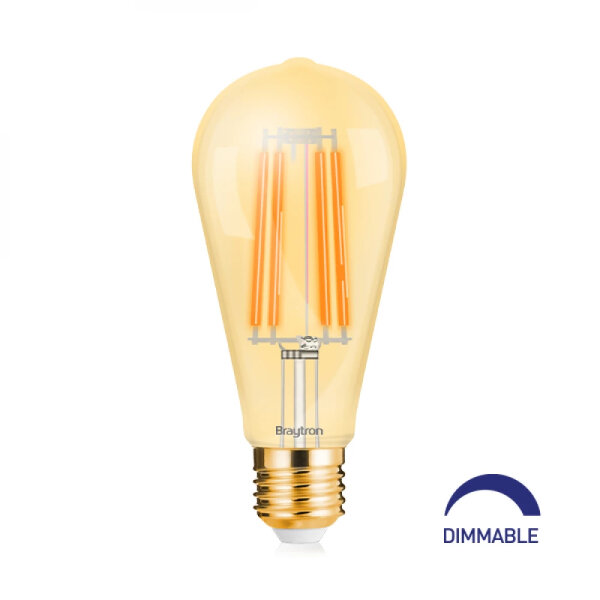 LED Leuchtmittel Filament E27 Kegel (ST64) 6 Watt | dimmbar warmweiß (2200 K)