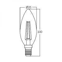 LED Leuchtmittel E14 Filament Kerze klar C35 4W | dimmbar | 470 Lumen | warmweiß (2700K)