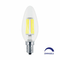 10er Sparpack | LED Leuchtmittel E14 Kerze | klar | C35 4W Filament | dimmbar warmweiß (2700 K)