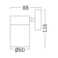 LED Wandleuchte RITA-S 1-flammig | Edelstahl | GU10