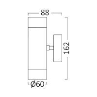 LED Wandleuchte RITA-S 2-flammig | Edelstahl | GU10