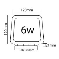 LED Panel Einbauleuchte rechteckig 6 Watt | 12 x 12cm (10 cm Deckenausschnitt) | IP20