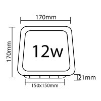 LED Panel Einbauleuchte rechteckig 12 Watt | 17 x 17cm (15,5 cm Deckenausschnitt) | IP20