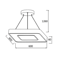 LED Deckenleuchte BLADE PD | 45W | eckig | holz