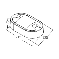 LED Wandleuchte D 15W | ellipse | IP65 | grau mit Wandbefestigung