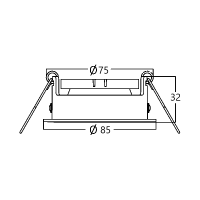 LED Einbaustrahler GU10 Ø75mm TETRA E | rund | IP20