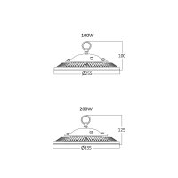 LED BRAYTRON PLUS ESL UFO High Bay Hallenstrahler / Deckenstrahler | 100 Watt | 200 Watt