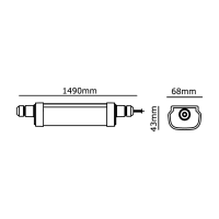 LED PROLINE IPG Feuchtraumleuchte IP65 60 Watt 150cm Neutralweiß (4000 K)