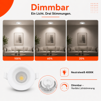 LED Einbauspot Einbaustrahler 7W weiß rund IP40 schwenkbar dimmbar Ø 7,0 cm (deckenausschnitt)