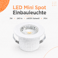 LED Einbauspot Minispot 3W IP54 rund weiß/schwarz/gold/silber Ø 3,5 cm (deckenausschnitt)