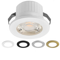 LED Einbauspot Minispot 3W IP54 rund weiß/schwarz/gold/silber Ø 3,5 cm (deckenausschnitt) neutralweiß (4000 K)