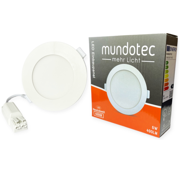 LED Panel Einbauleuchte rund 6W IP40 Ø 11,5 cm (deckenausschnitt) neutralweiß (4000 K)