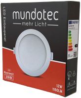 LED Panel Einbauleuchte rund 12W IP40 Ø 15,5 cm (deckenausschnitt) warmweiß (3000 K)