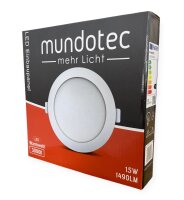LED Panel Einbauleuchte rund 15W IP40 Ø 18,5 cm (deckenausschnitt) warmweiß (3000 K)