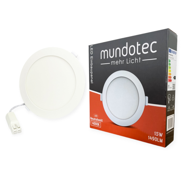 LED Panel Einbauleuchte rund 15W IP40 Ø 18,5 cm (deckenausschnitt) neutralweiß (4000 K)