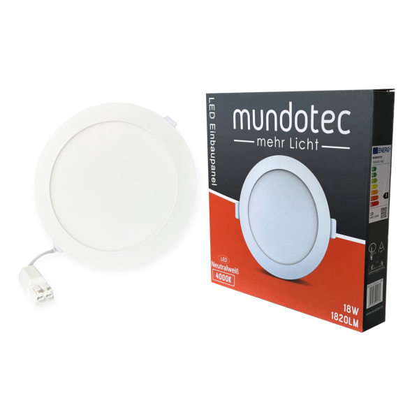 LED Panel Einbauleuchte rund 18W IP40 Ø 21,0 cm (deckenausschnitt) neutralweiß (4000 K)