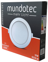 LED Panel Einbauleuchte rund 18W IP40 Ø 21,0 cm (deckenausschnitt) neutralweiß (4000 K)