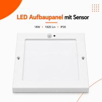 LED Aufbauleuchte Deckenleuchte eckig 18 Watt IP20 mit...