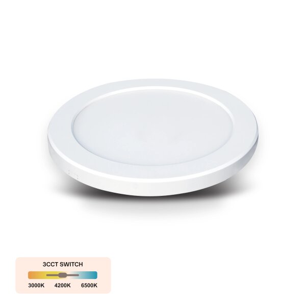 LED Aufbauleuchte Deckenleuchte 24 Watt rund IP20 CCT 3000K/4000K/6500K