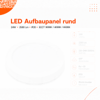 LED Aufbauleuchte Deckenleuchte 24 Watt rund IP20 CCT 3000K/4000K/6500K