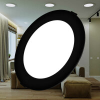 LED Panel Einbauleuchte rund 18W | Dimmbar | IP40 Ø 20,5 cm (deckenausschnitt) | schwarz