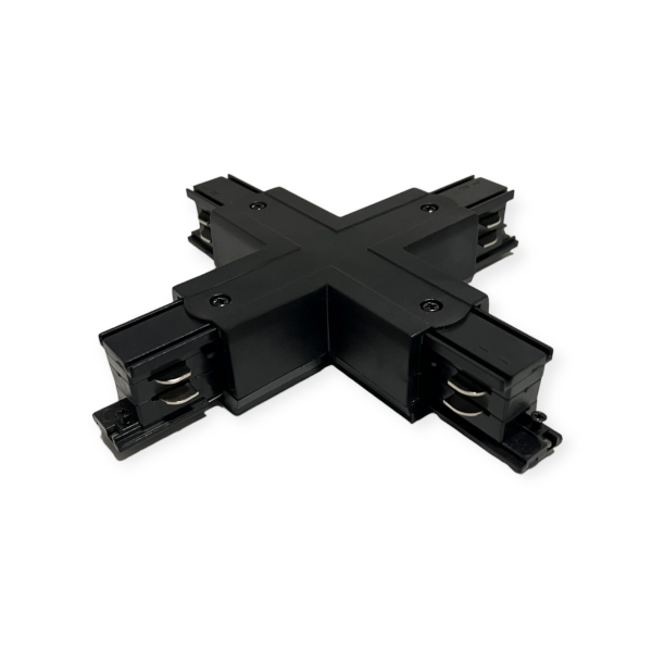 Verbindungsstück für 3-Phasen Schiene | X-Form | schwarz