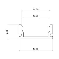 LED-Aluminiumprofil 2m | U-Profil Aufbau | schwarz