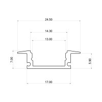 LED-Aluminiumprofil 2m | U-Profil Einbau | schwarz