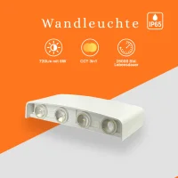 LED Wandleuchte 8W | CCT | IP65 | Weiß