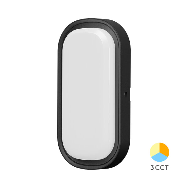 LED Außenbeleuchtung oval 18W | IP65 | CCT | schwarz