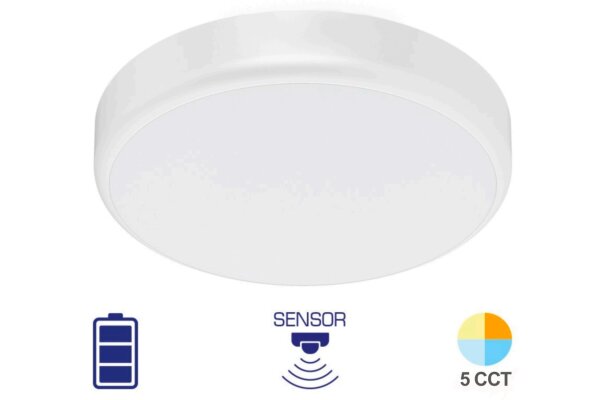 LED Aufbauleuchte Deckenleuchte mit Bewegungsmelder rund IP44 10/15/20W 5CCT