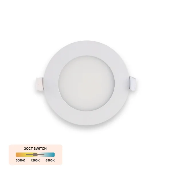 LED Panel Einbauleuchte rund 3W IP20 Ø 7,5 cm | CCT (warmweiß 3000K, neutralweiß 4200K, kaltweiß 6400K)