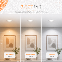 LED Panel Einbauleuchte rund 3W IP20 Ø 7,5 cm | CCT (warmweiß 3000K, neutralweiß 4200K, kaltweiß 6400K)