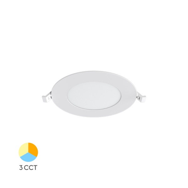 LED Panel Einbauleuchte rund 6W IP20 Ø 11,5 cm | CCT (warmweiß 3000K, neutralweiß 4200K, kaltweiß 6400K)