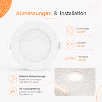 LED Panel Einbauleuchte rund 6W IP20 Ø 11,5 cm |...